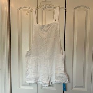 Women's White Sleeveless Romper